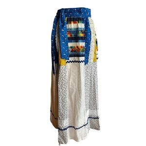 Bohemian Hippie 1970s Patchwork Quilted Maxi Skirt